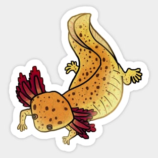 Copper axolotl mud puppy shirt Sticker